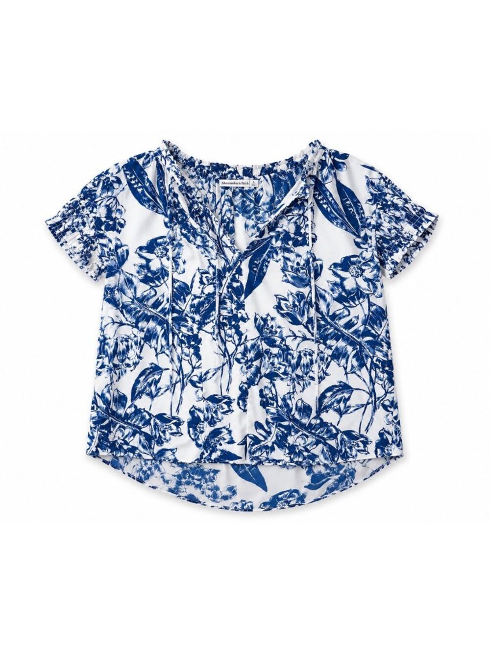 Abercrombie & Fitch Blue Floral Flutter Sleeve Blouse Women’s Small